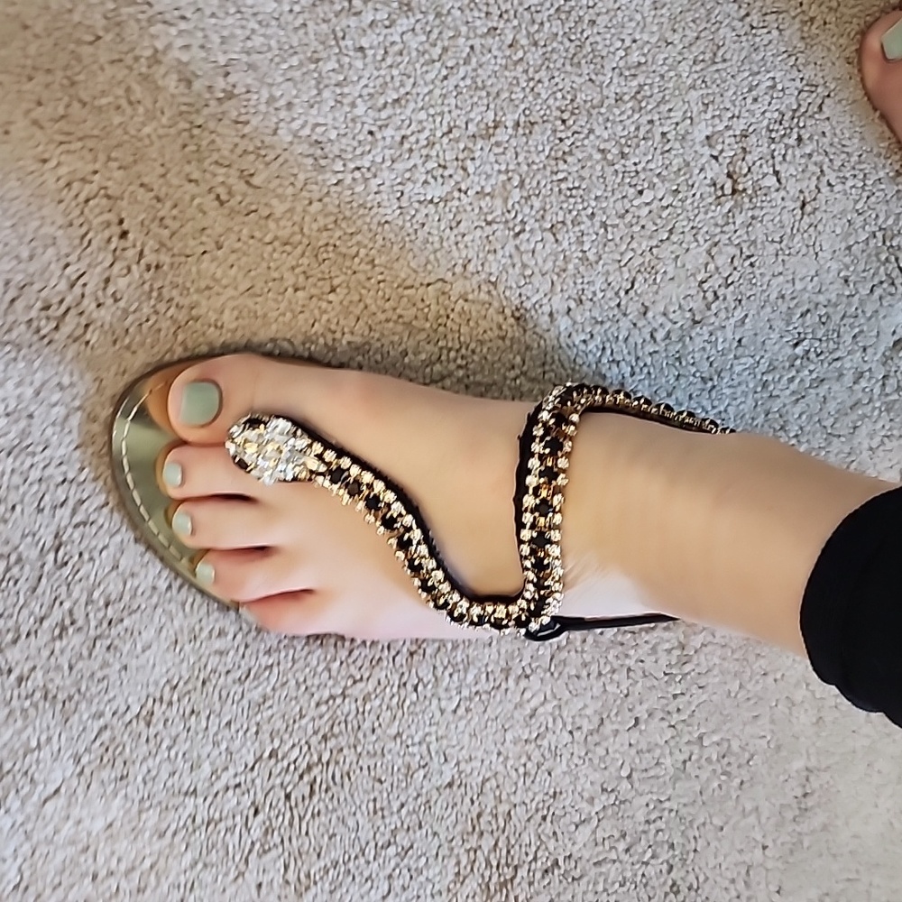 Azalea Wang Jewel Encrusted Snake Sandal